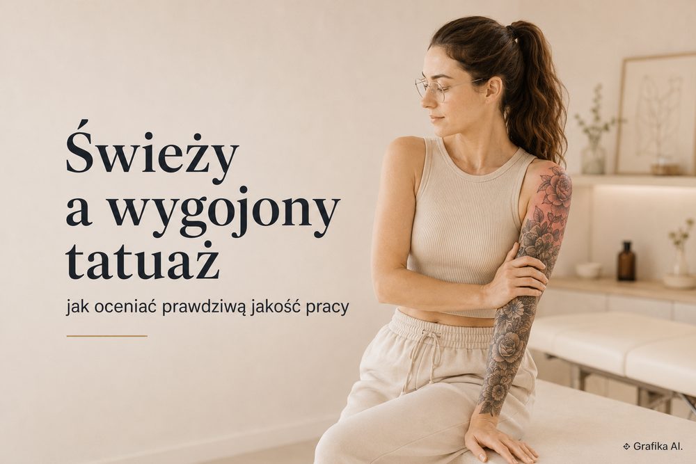 Świeży a wygojony tatuaż na zdjęciu – jak oceniać prawdziwą jakość pracy